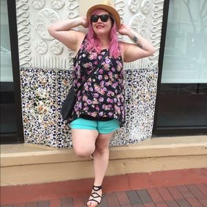 Torrid Sheer Floral Hi-lo Tank Top